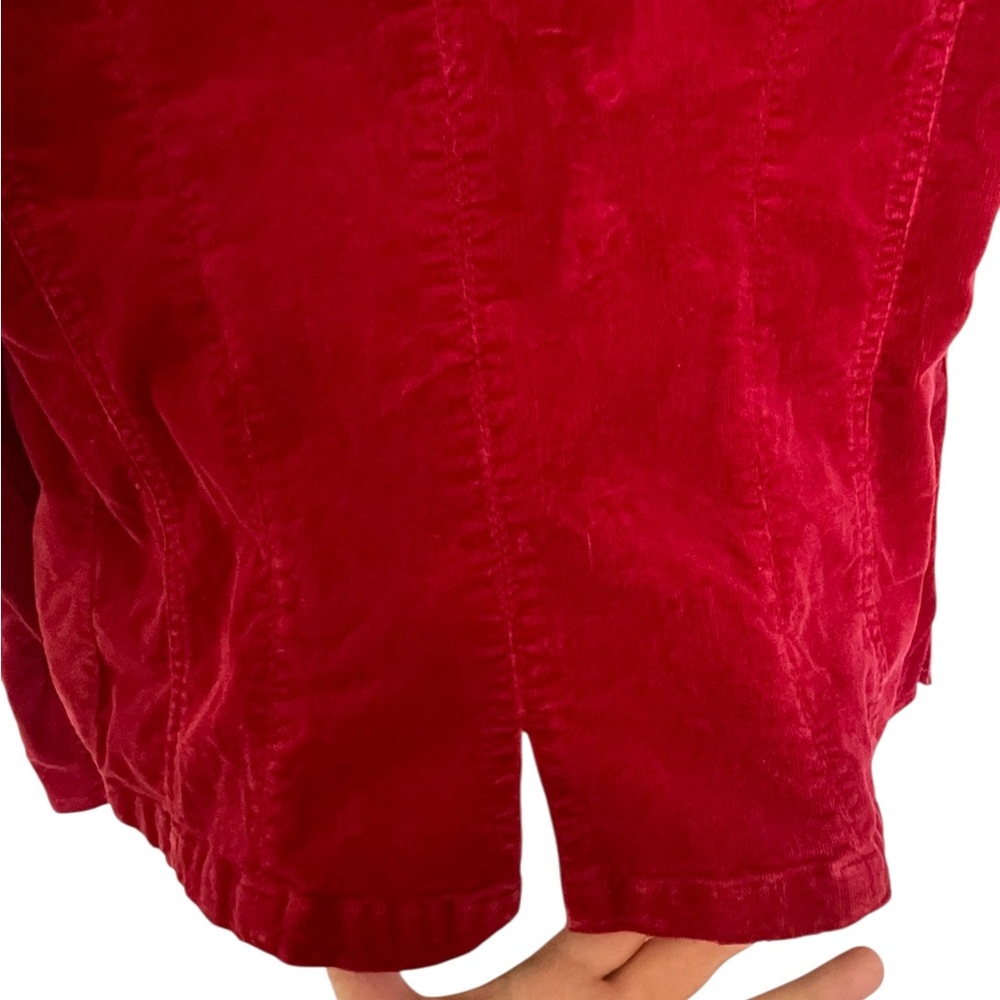 Dressbarn Womens Red Corduroy Button Down Jacket Long Sleeve Shacket Size S - Picture 5 of 7